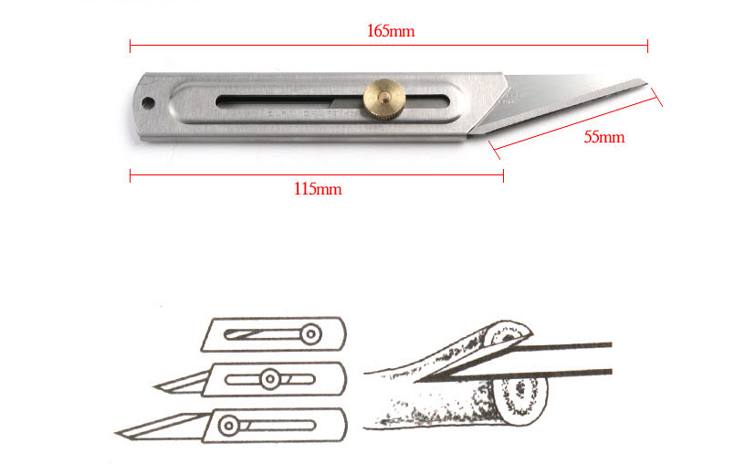 کاتر چاقویی شکل با بدنه تمام فلز بزرگ CK-2